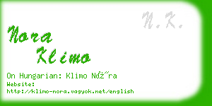 nora klimo business card